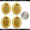 Raw Brass 24mm x 18mm Cameo Frame with One Ring - Set of Four - B-F41